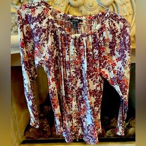 Chaps Purple, Pink and Red Floral Blouse